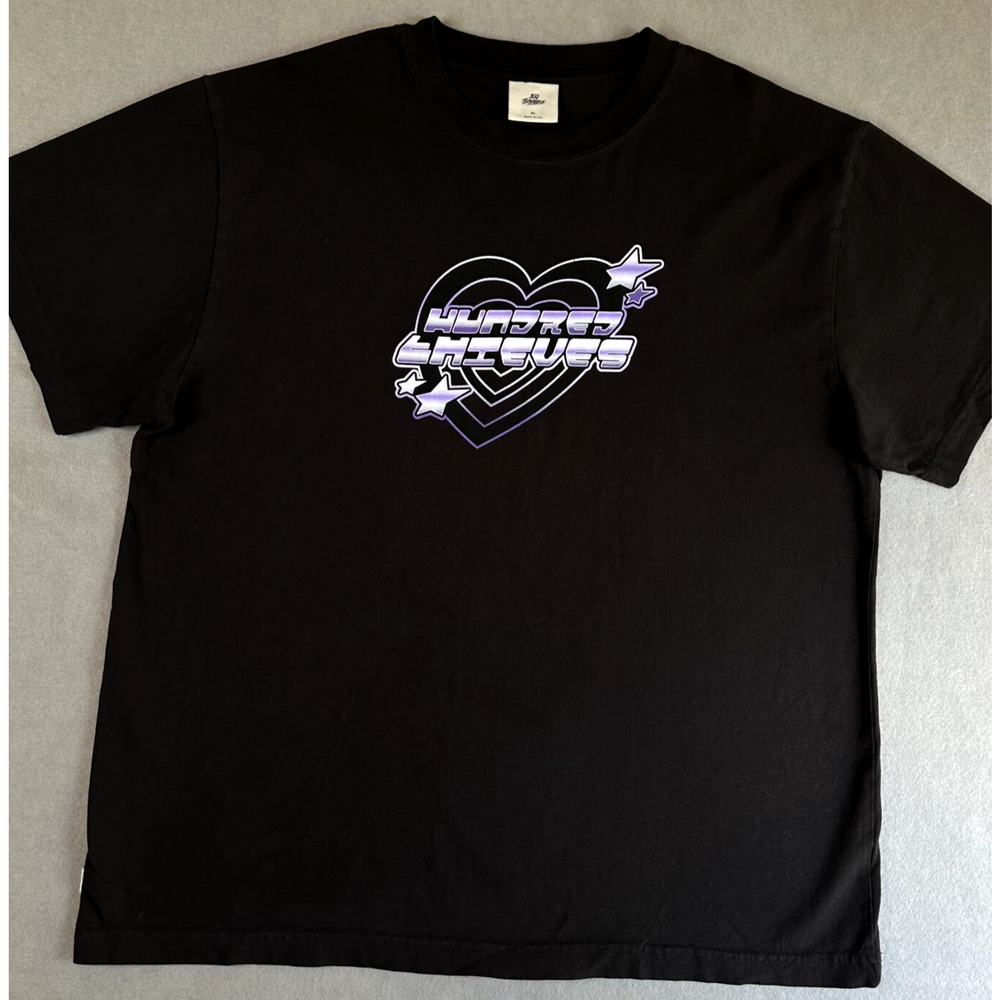 Rare 100 Thieves Heart Logo T-Shirt Black | Made in USA | Sz XL